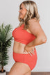 Bask In The Sun Mid-Rise Swim Bottoms- Tomato