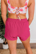 High Tide Athleisure Shorts- Berry