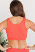 Summertime Shine Ribbed Knit Swim Top- Tomato
