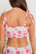 Chasing The Sun Floral Bandeau Swim Top- Ivory Floral