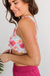 Surfing Through Life Cinched Swim Top- Ivory Floral