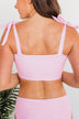 Chasing The Sun Striped Bandeau Swim Top- Pink