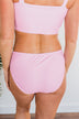 Bask In The Sun Mid-Rise Swim Bottoms- Pink Stripe