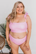 Chasing The Sun Striped Bandeau Swim Top- Pink