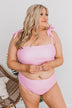 Chasing The Sun Striped Bandeau Swim Top- Pink