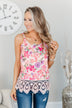 Sweet Memories Floral Tank Top- Blush