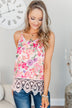 Sweet Memories Floral Tank Top- Blush