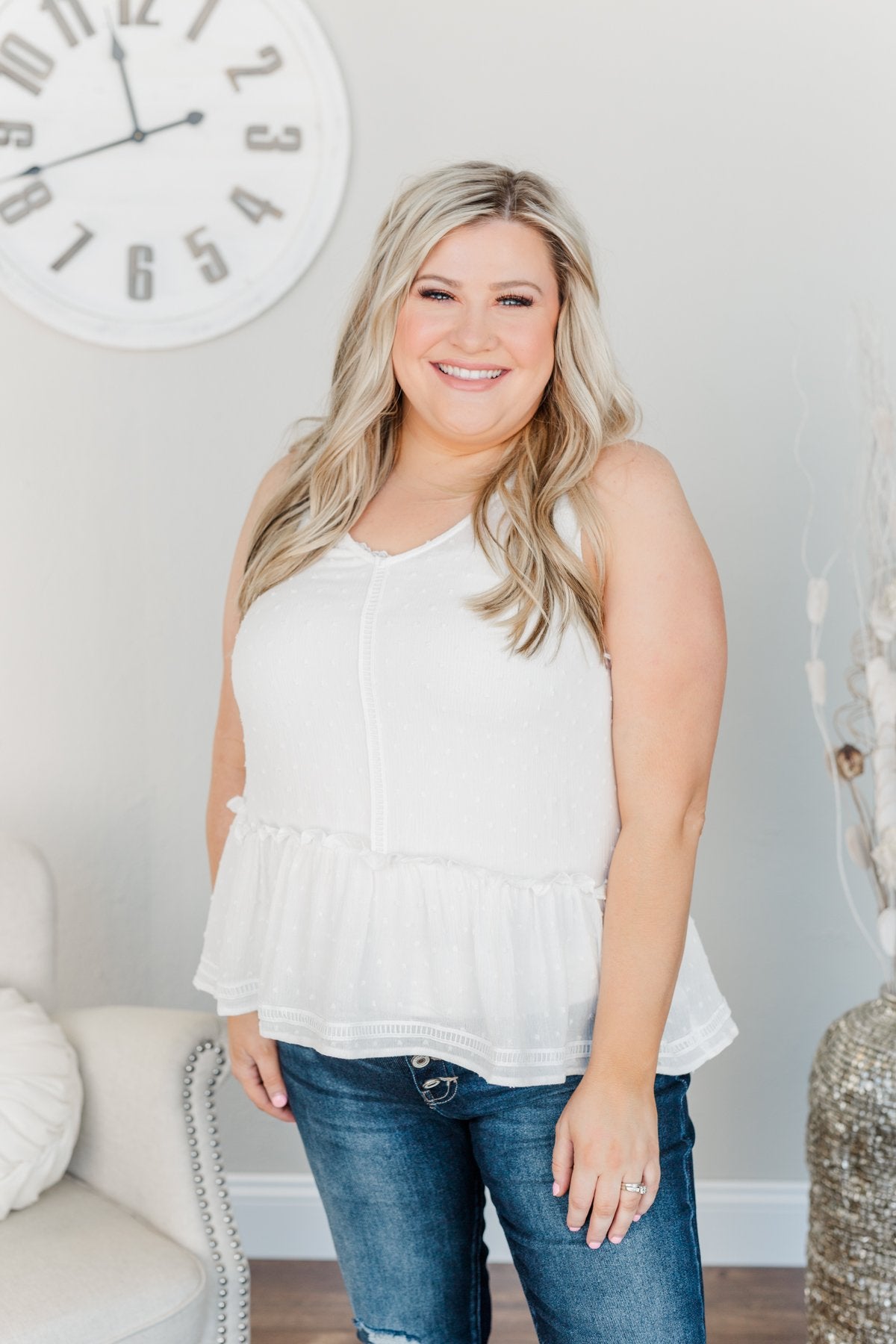 Days Spent Together Sleeveless Blouse- Ivory