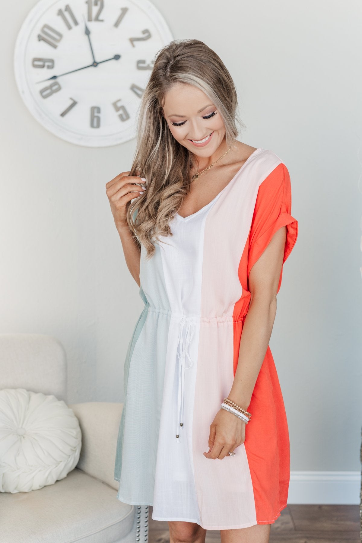 Party By The Pool Striped Dress- Multi-Color