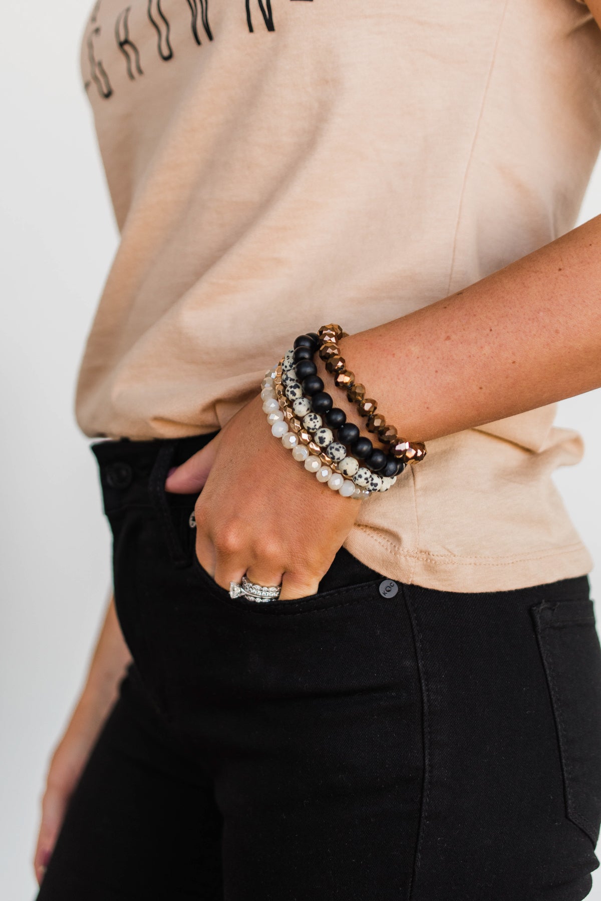 A Golden Opportunity Bracelet Set- Black & Gold