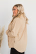 Cute Little Thing Corduroy Button Jacket- Oatmeal