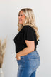 No Time Wasted Flutter Sleeve Bodysuit- Black