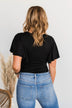 No Time Wasted Flutter Sleeve Bodysuit- Black