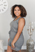 Cheerful Travels Sleeveless Romper- Charcoal