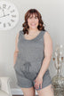 Cheerful Travels Sleeveless Romper- Charcoal
