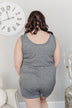 Cheerful Travels Sleeveless Romper- Charcoal