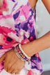 Colorful Clouds Stackable Bracelet Set- Purple, Pink & Cream