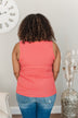 Light Up My Life Notch Tank Top- Deep Coral