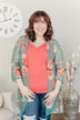 Sweet As A Treat Lightweight Kimono- Dusty Teal