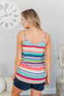 Beautifully Bold Striped Tank Top- Mint Multi-Color