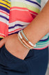 Lovely Little Beaded Bracelet Set- Mint, Ivory, & Peach