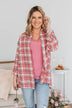 What's Next For Us Plaid Button Top- Red