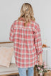 What's Next For Us Plaid Button Top- Red