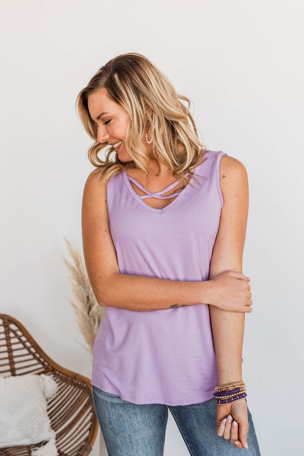Meant What I Said Criss-Cross Tank- Violet