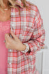 What's Next For Us Plaid Button Top- Red