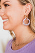 Unlike Anyone Floral Beaded Hoop Earrings- Purple