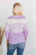 Enjoying Life Color Block Knit Sweater- Lavender & Ivory