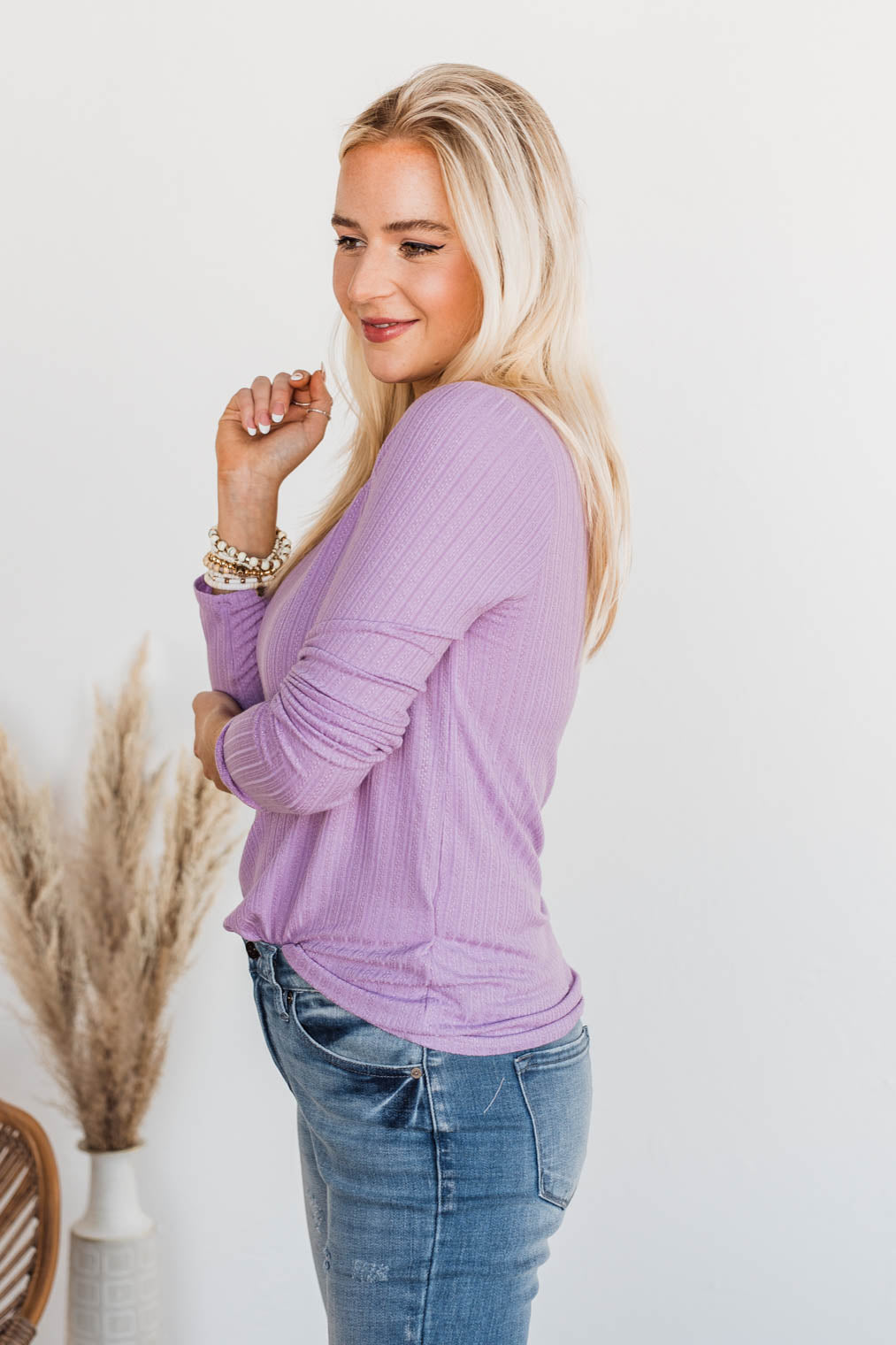 Call Me Soon Long Sleeve Top- Lavender