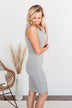 Watching You Fade Sleeveless Dress- Grey