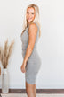 Watching You Fade Sleeveless Dress- Grey