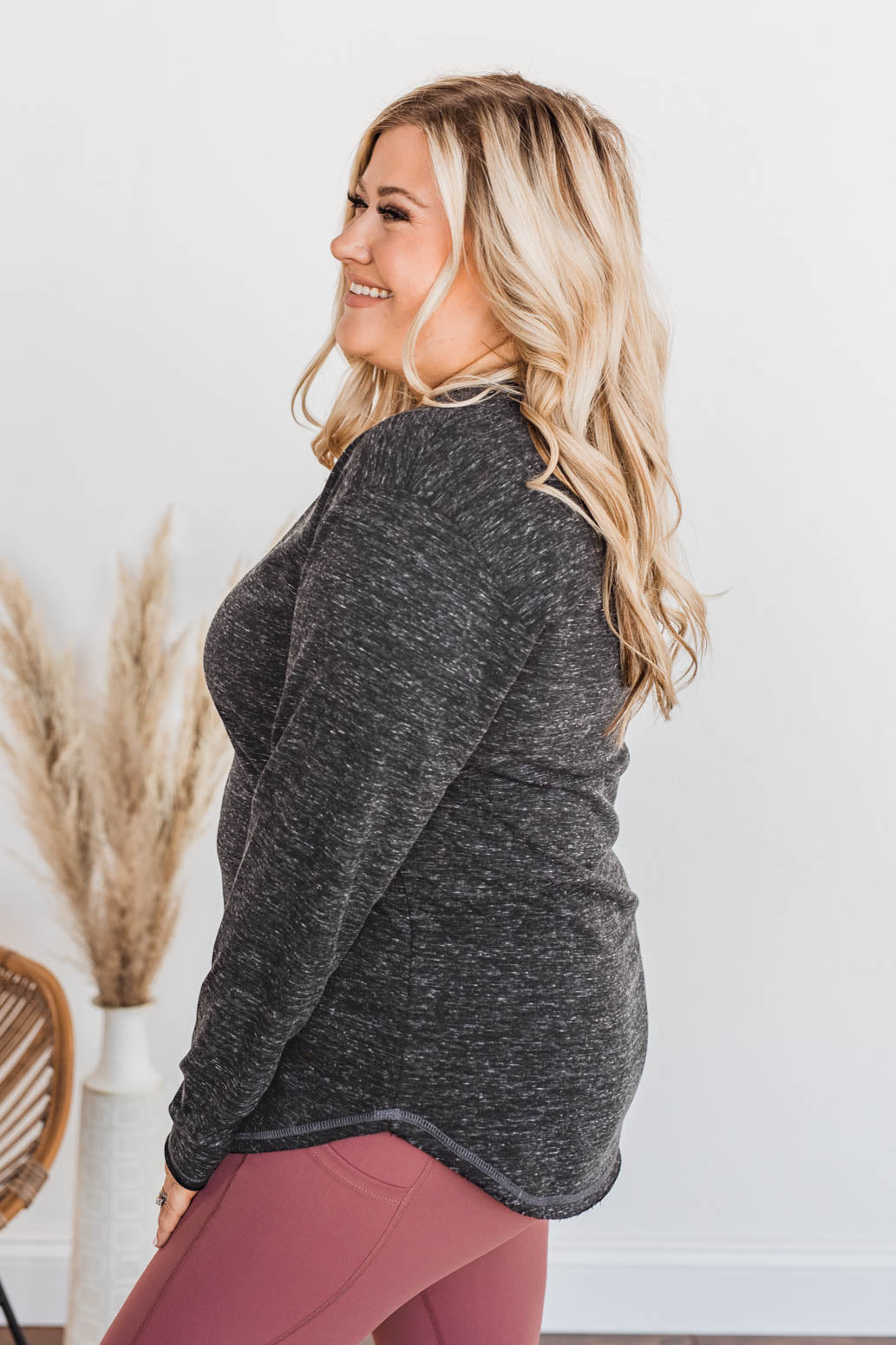 Winning Back Happiness V-Neck Top- Black