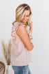 Strive For More Striped Sleeveless Blouse- Rose