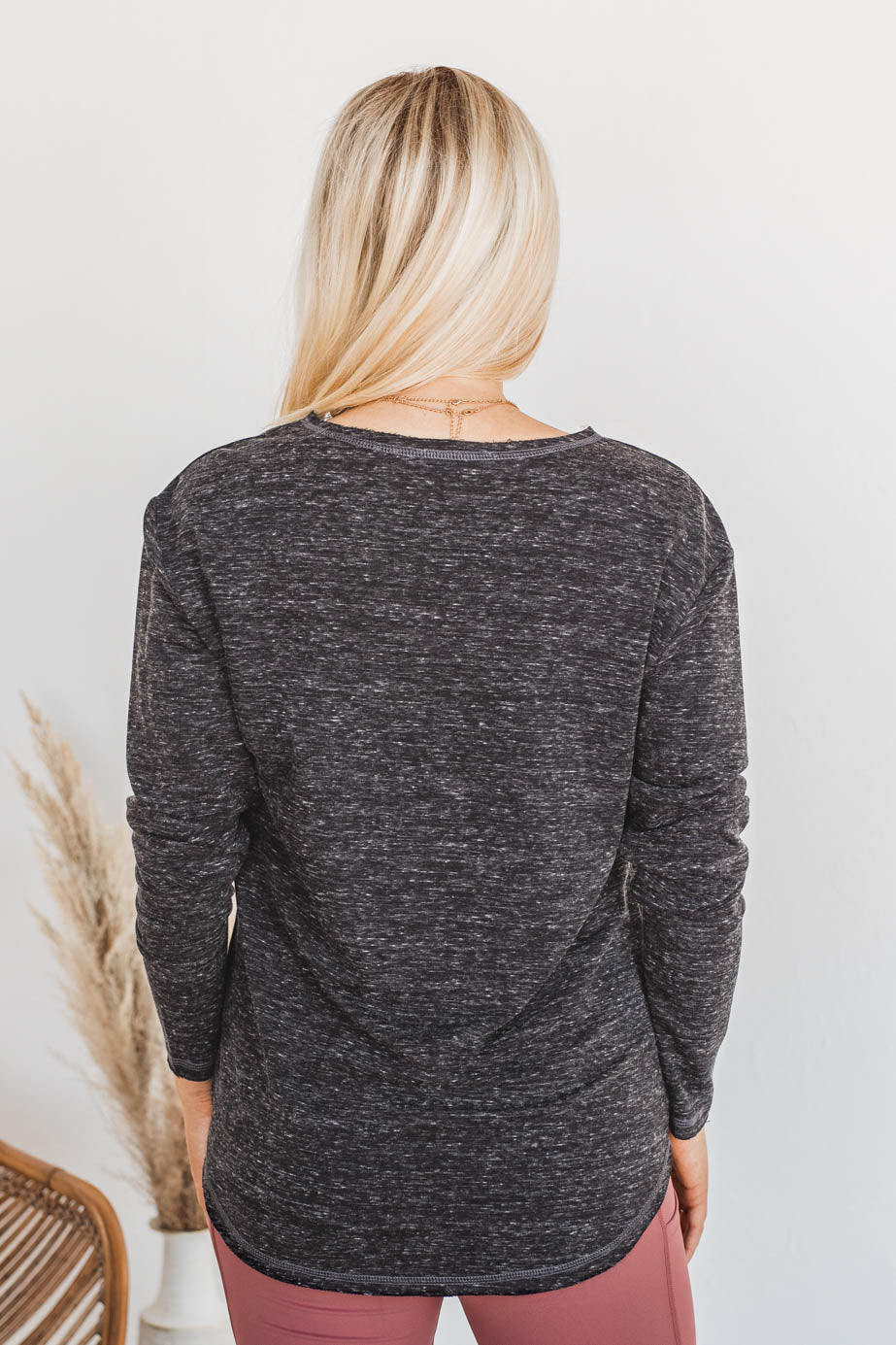 Winning Back Happiness V-Neck Top- Black