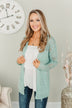 Lovely Life To Live Open Knit Cardigan- Dusty Teal