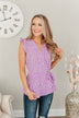 Always Ambitious Spotted Wrap Blouse- Light Purple