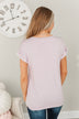 On My Own V-Neck Pocket Top- Lilac