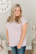 On My Own V-Neck Pocket Top- Lilac