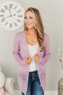 Lovely Life To Live Open Knit Cardigan- Lavender