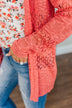 Lovely Life To Live Open Knit Cardigan- Coral