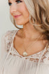 4 Tier Textured Coin Necklace- Gold