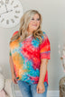 Let Your Light Shine Tie Dye Top- Rainbow