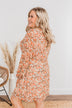 Blossoming Emotions Long Sleeve Floral Dress- Peach