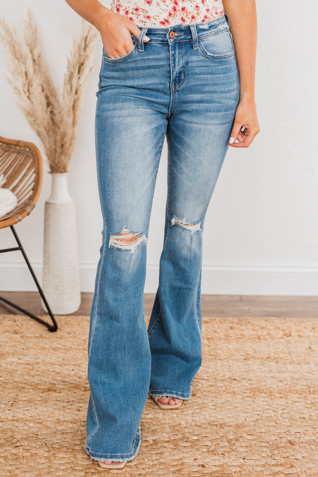 Vervet High-Rise Flare Jeans- Kenley Wash