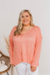 Feeling Breezy Sheer Knit Top- Coral