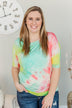 Days With You Tie-Dye Top- Red, Yellow & Aqua