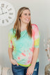 Days With You Tie-Dye Top- Red, Yellow & Aqua